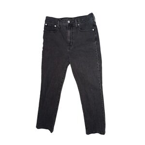 Madewell The Perfect Jean Vintage Wash Black Denim Straight Leg Women Size 28P‎